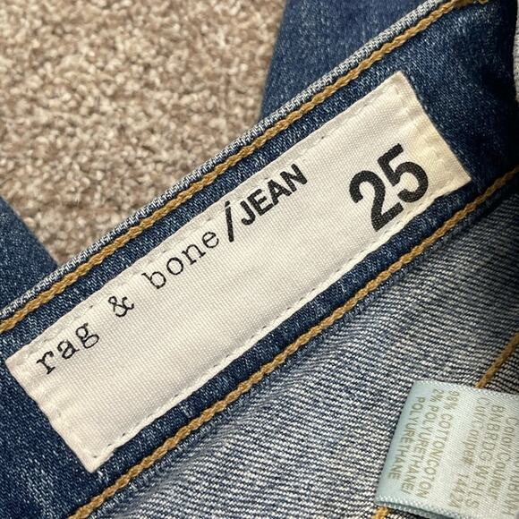 Designer Rag & Bone 10 inch Dre Jeans womens sz 25 distress blue jeans - Picture 3 of 15